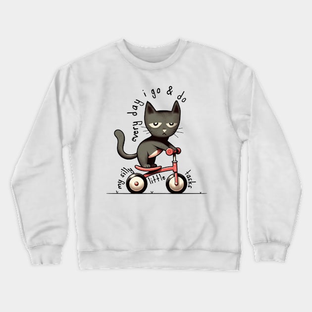 Funny cat Crewneck Sweatshirt by MasutaroOracle